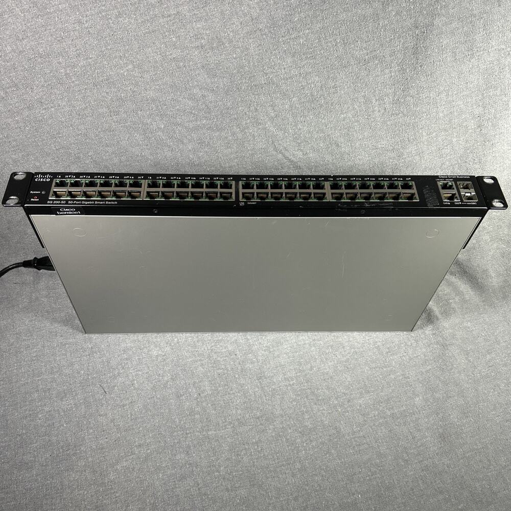Cisco SLM2048 T V01 SG200-50P 50 Port PoE Gigabit Smart Switch W/Power Cord